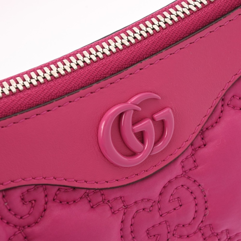 GUCCI GG Matelasse Pink Nylon/Leather Shoulder Bag - Picture 10 of 13